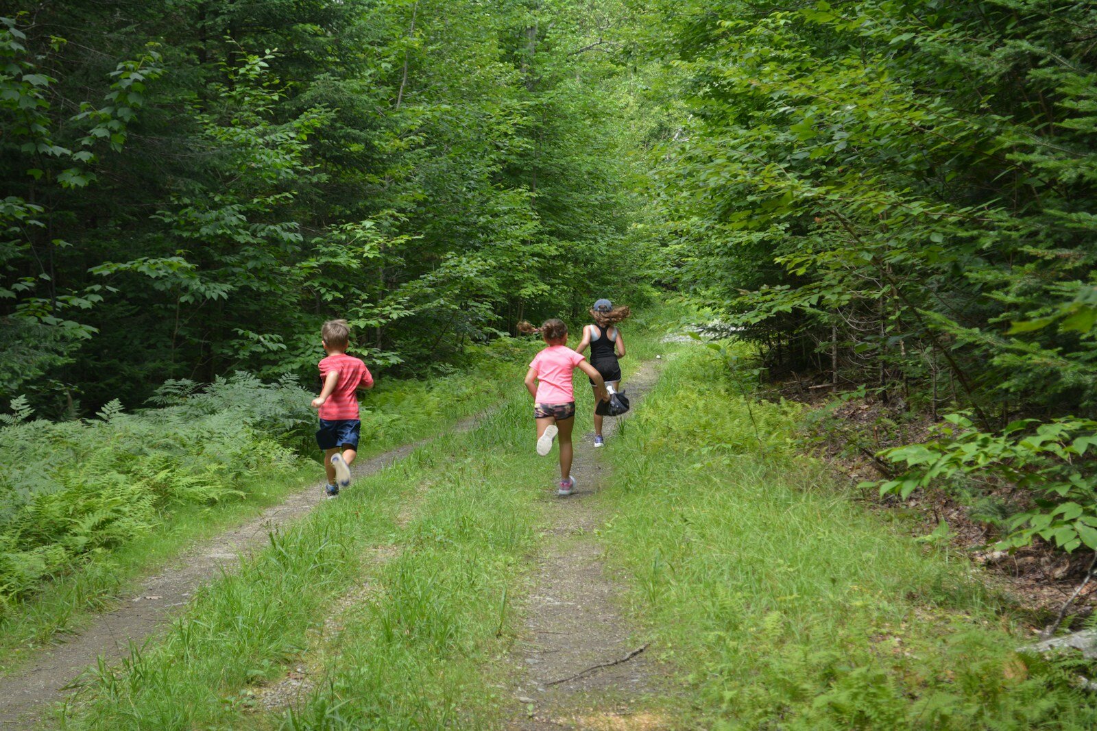 Schule Oberwiler-Lieli:Orientierungslauf 1 A couple of people running down a dirt road