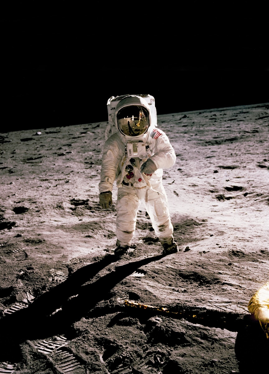 buzz aldrin walking on the moon