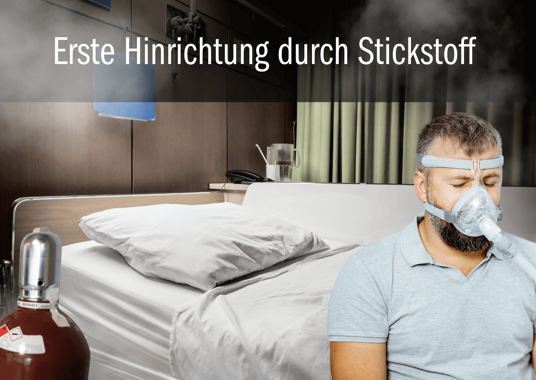 Erste Hinrichtung durch Stickstoff | Die Hinrichtung von Kenneth Eugene Smith erfolgte im US-Bundesstaat Alabama mittels Stickstoffhypoxie. Es war die erste Hinrichtung weltweit, bei der diese besondere Methode zum Einsatz kam. Smith wurde wegen Auftragsmordes an Elizabeth Sennett am 18. März 1988 in Colbert County, Alabama, verurteilt. Bild Hinrichtung per Stickstoffhypoxie 1 |