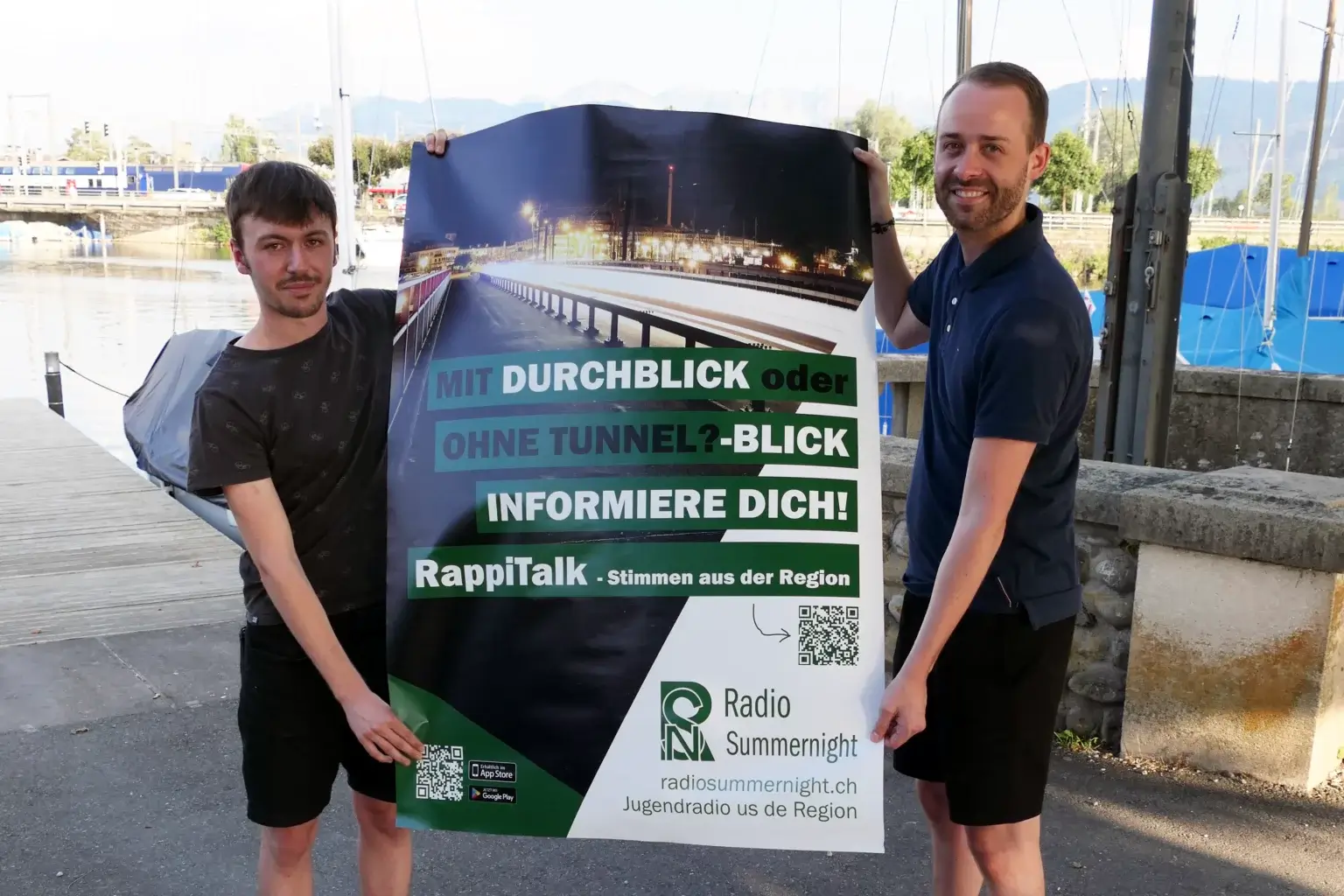 Stadttunnel ja oder nein? Das sind die Argumente | Dieser Beitrag wurde bereits am 12. Juli veröffentlicht. Am Hafen von Rapperswil mit Bilck auf den geplanten Stadttunnel diskutieren Robin Fretz und Thierry Gasser zur Abstimmungsvorlage. P1024340 1 bearb 1 1536x1024 1 |