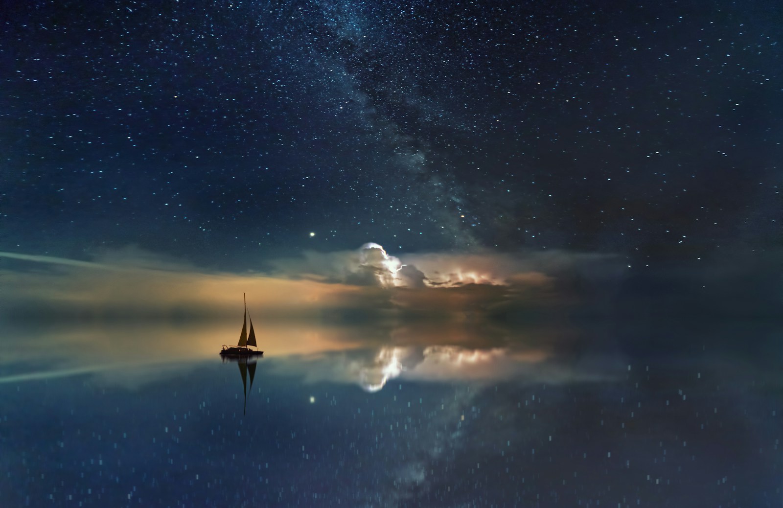 KSAB Suhrenmatte: Träume | black sailing boat digital wallpaper