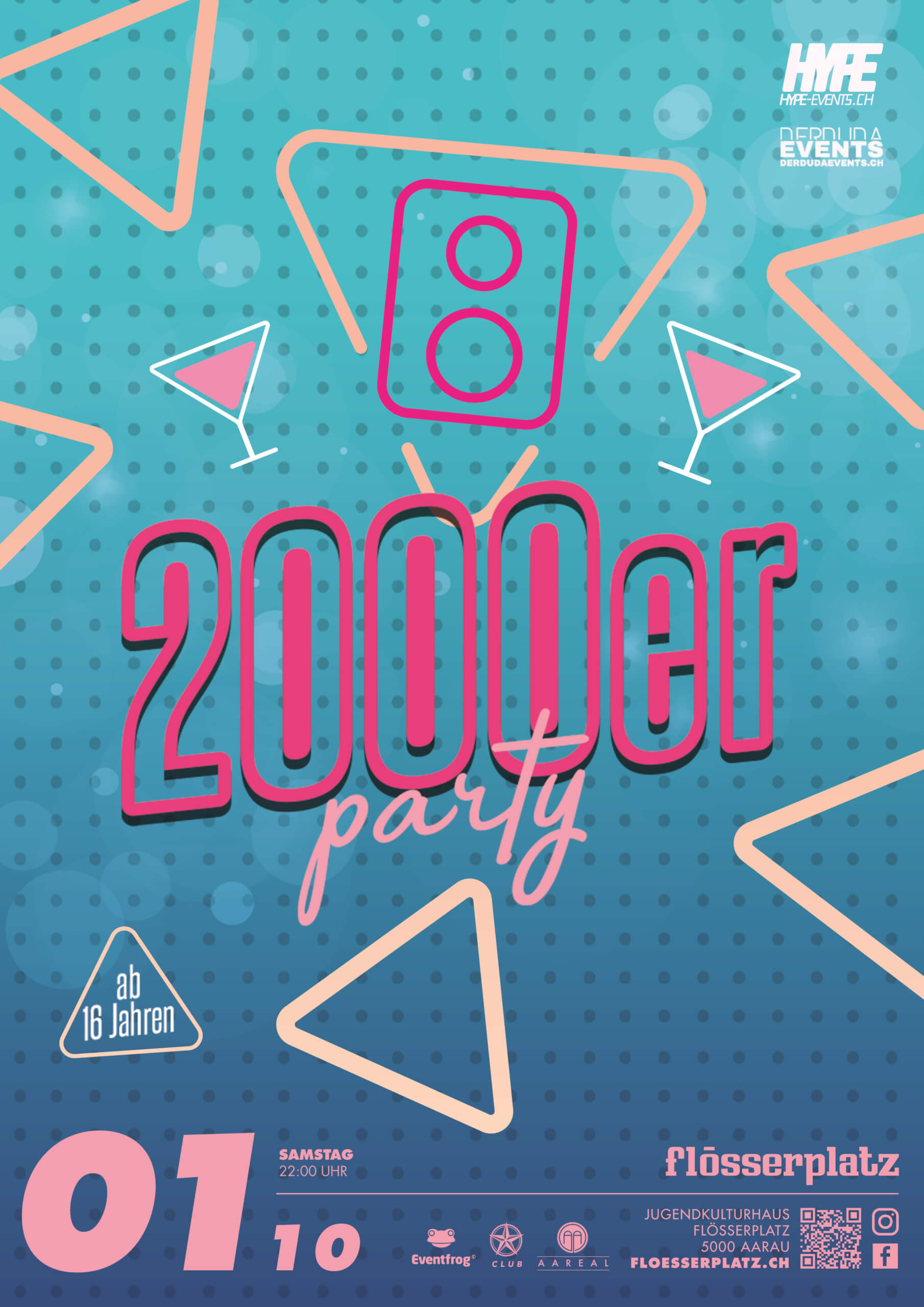 2000er Party by Hype Events | Die 2000er Party von Hype Events ist jetzt auch im Flösserplatz Aarau. Wir bringen mit dieser Art Party ab 16 frischen Wind in die Partyszene! Solange habt ihr nun gewartet! Ob noch vom letzten Jahrhundert oder doch 2000er Jahrgang, SPIELT KEINE ROLLE! 2000er flösserplatz A3 1 scaled |