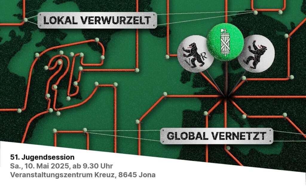 51. Jugendsession in Jona | Mit abwechslungsreichen Programmpunkten wie Workshops, Ausflügen und Podiumsdiskussionen wird politische Bildung spannend und praxisnah vermittelt. Ziel der Jugendsessionen ist es, junge Stimmen sichtbar zu machen und Jugendlichen das nötige Wissen und Selbstvertrauen zu geben, um sich aktiv in die Gesellschaft einzubringen. Beitragsbild Jugendsession |