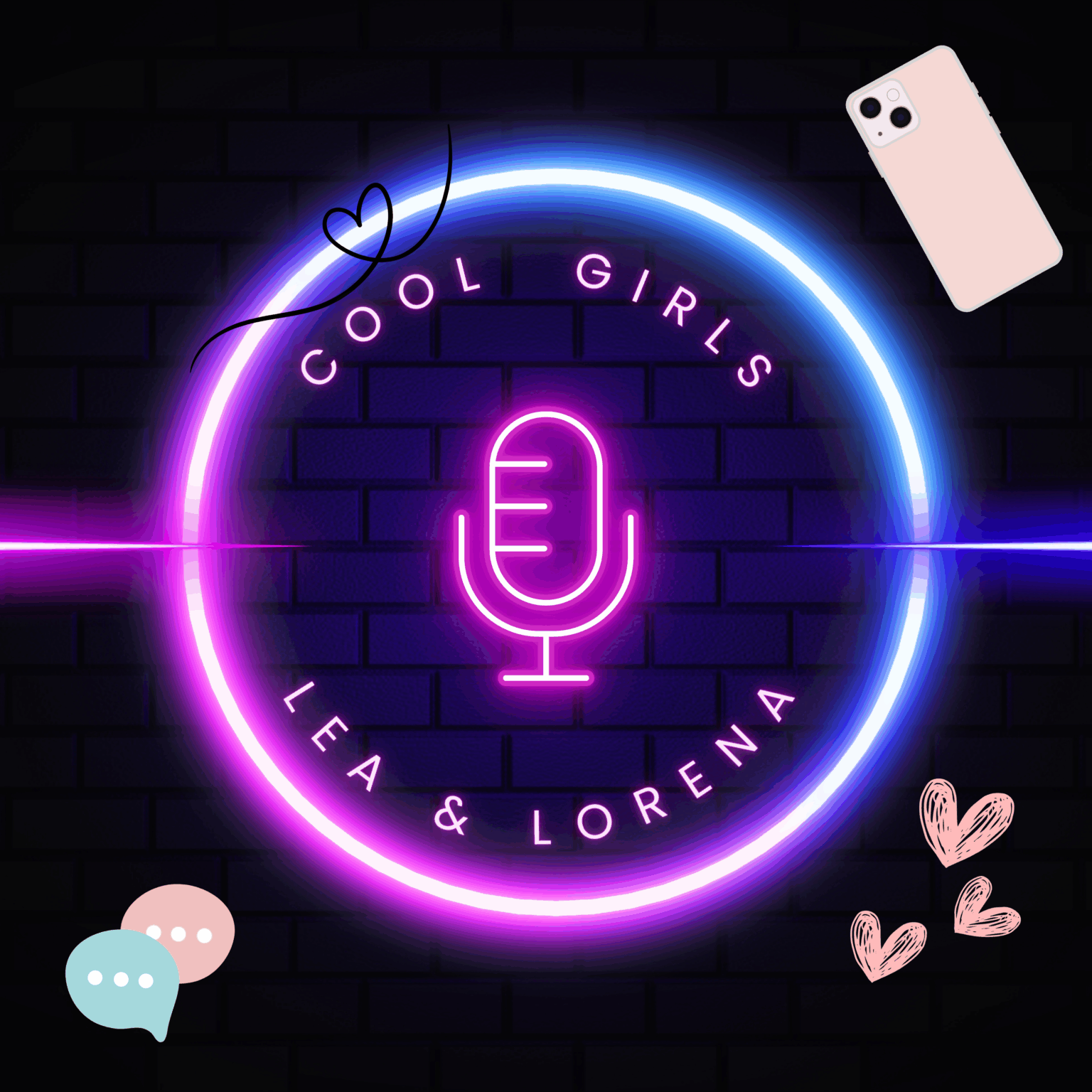 Dark Blue and Purple Neon Podcast |